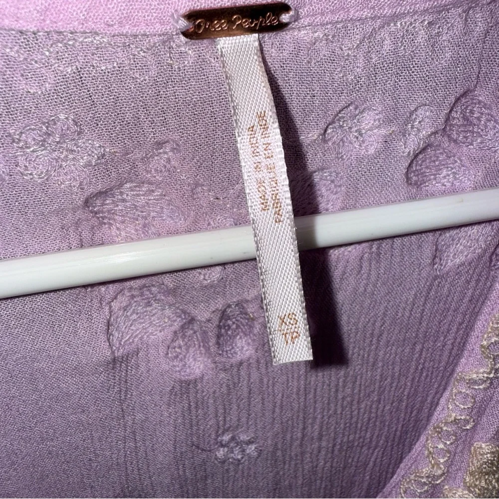 Free People Fable Dusty Lavender Embroidered Maxi Dress